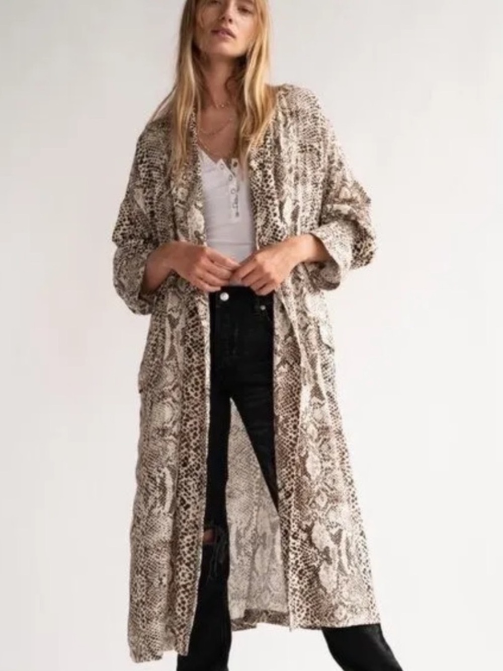 Free people wild night’s snakeskin kimono